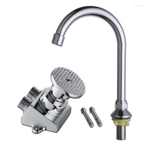 Kitchen Faucets 20 PCS Special Offer Promotion Chrome Brass Torneira Faucet Hongjing Type Pedal Tap Switch Foot Basin Leading
