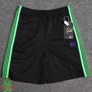 Men's Shorts Needle Track Pant NEEDLES Butterfly Embroidered Casual Track Shorts Side Webbing Striped Short Pants 843