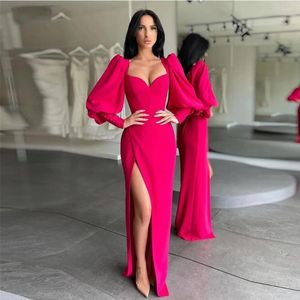 Party Dresses Red Sweetheart Side Slit golvlängd med tröja full ärmkväll för kvinnor mantel strand prom klänningar skräddarsydd 2023