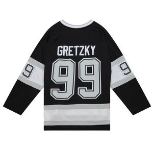 Wayne Gretzky genähtes Hockey-Trikot 1992–93, schwarz, Herren, Damen, Jugend, S-3XL, Retro-Trikots