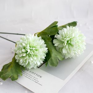 Flores decorativas 1pc Bola de seda crisântemo Casamento Artificial Flower Christmas Decor Vas