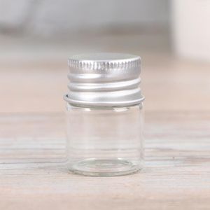 Vasen 20 stücke Aluminiumkappe Mini Schraube Transparent 5 ml Glasflaschen Wunschgläser Tube für DIY Dekoration