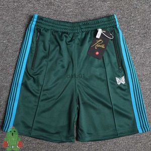 Men's Shorts Needle Track Pant NEEDLES Butterfly Embroidered Casual Track Shorts Side Webbing Striped Short Pants 663