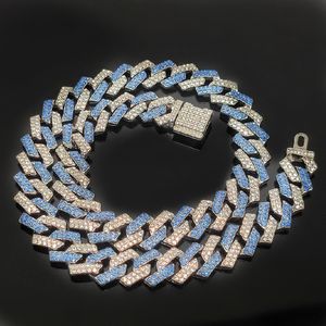 Iced Out VVS Moissanite Cuban Armband 925 Silver Bling Moissanite Diamond Cuban Link Chain Hip Hop Men smycken halsband