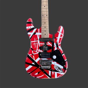 electric guitar Edward Eddie Van Halen Black White Stripe Red Heavy Relic Maple Neck, Floyd Rose Tremolo & Locking Nut