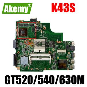 Motherboard AKEMY K43S Laptop Motherboard W/ GT520M GT540M GT630M GPU For ASUS K43SJ K43SV K43SM A43S X43S K43S motherboard Mainboard HM65