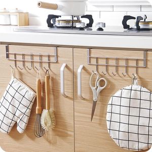Hooks Kitchen Cabinet Door Multifunktionell hattpåse handdukhängare över för hängande rack badrumsarrangör 5
