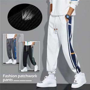 Pants 2023 Yeni Klasik Sokak Giyim Hip Hop Jogger Mektubu Şerit Kargo Cep Kararlı Sıradan Erkekler Swearpants P230529