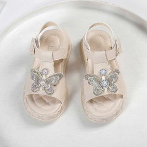 Sandali Sandali estivi per ragazze Appartamenti con plateau Principessa Estate Bambini Baby Bowtie Scarpe 21-36 Beige Rosa Biling Calzature Moda