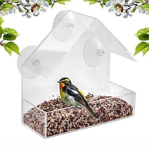 Window Bird Feeder for Outside with Strong Suction Cups Wild Bird House for Cardinals Finches Chickadees XBJK2305