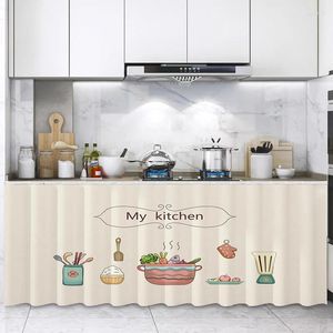 Brand: AdheCurtain
Type: Self-Adhesive Half-Curtain
Specs: Dustproof Kitchen Cabinet Curtains 
Keywords: Short Length, Wardrobe & Bookcase 
Points: Easy Install, Durable Material
Features: Protects from Dust, Moisture and Stains
Scope: Ideal for Kitchen C