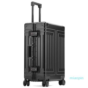 2023- Aluminum-magnesium Boarding Rolling Luggage Business Cabin Case Spinner Travel Trolley Suitcase With Wheels Suitcases