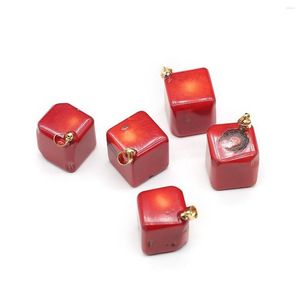 Pendant Necklaces Natural Coral Sea Bamboo Square Exquisite Charm For Jewelry Making Diy Necklace Bracelet Earring Accessories Women Dhbi3