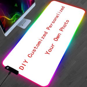 Rests DIY Anpassad personaliserad din egen fotomus Pad RGB LED stora speltillbehör Mousepad Laptop Tapis de Souris Desk Mat