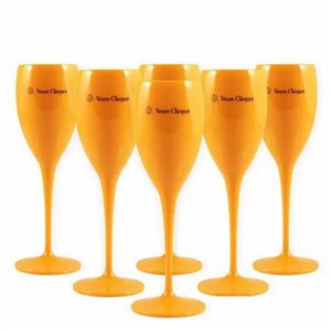 Şarap bardak moet fincan akrilik kırılmaz şampanya 6pcs turuncu plastik şampanya flütleri akrilikler parti wineglass moets chandon dr dha1h