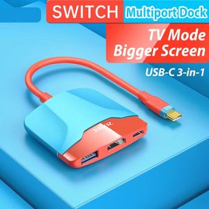 Stationer uslion USB C Switch TV Dock för Nintendo NS Switch Host Portable Docking Station Accessories Hdmicompatible 4K TV 100W PD