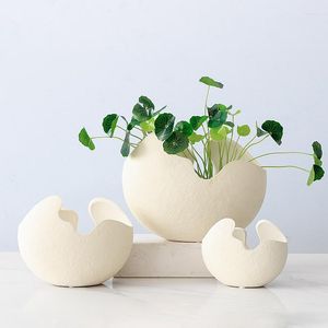 Vazolar minimalist İskandinav estetik Ikebana Sevimli Küçük Beyaz Seramik Çiçek Vazo En Ceramique Ev Dekorasyonu Lüks YY50HP