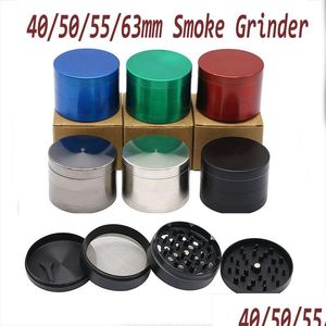 Accessori Grinder per fumo in lega di zinco 4 strati 40/50/55/6M Frantumatore di tabacco per smerigliatrici per fumatori di erbe secche Pipa ad acqua in vetro Drop Delive Dht6C