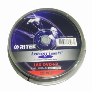 Диски Оптовые Ritek Labelflash DVD 4,7 ГБ 120 мин для данных видео 10 шт.