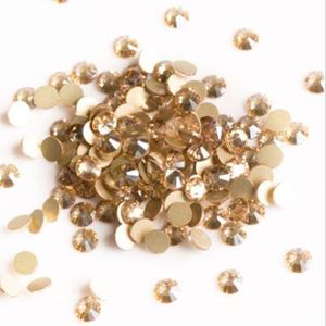 2058NOHF SS30 Golden Shadow Nail Gems Crystal Flatbacks Strass Non Hot Fix Fix Gold Rhinestons for Shoes