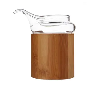 Servis uppsättningar bambu glas te kopp rördelare container multi-use dispenser containrar kanna tårtoom leverans koppar mjölk