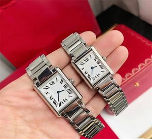 Quartz Lady Watch 고급 탱크 고급 시계 플레이트 로즈 골드 솔리드 컬러 스퀘어 다이얼 2 바늘 몬트레 팜므 방수 남성 AAA 시계 석영 운동 XB09 Q2