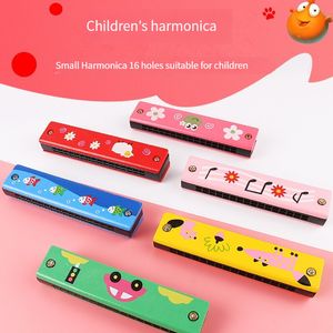 16 dołków Śliczne harmonijki instrument muzyczny Montessori zabawki edukacyjne wzór kreskówek