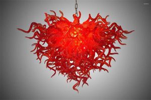 Chandeliers Dostawca China Modern Dale Chihuly Style Red Glown Glass Lighting