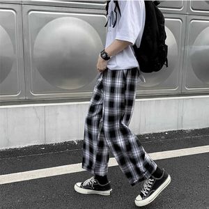 Pants Men's casual pants with plain ankle length loose and wide legs fully matching elastic waist fashionable men's street clothing Harajuku South Korea P230529