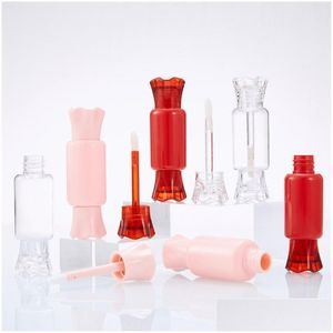 Paketleme şişeleri 8ml şeker şekli dudak Parlak kırmızı pembe ruj balsamı yeniden doldurulabilir şişe yağı değnek tüp maskara kapları dh2ce dağıtım