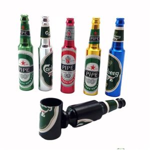 Tubi di fumo Creativo Mini Pipa di fumo Metallo Bottiglie di birra piccole Modello Accessorio per tabacco Drop Delivery Giardino domestico Famiglia Sundri Dhb9T