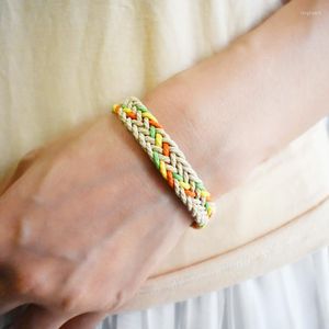 Очарование браслетов хлопок ткани разноцветные ручной работы для женщин длинная кисточка Оптовая ювелирные украшения ручной работы