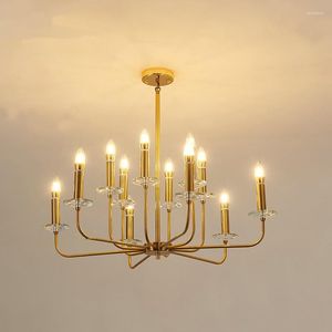 Chandeliers Drawing Room Vintage Gold Led Ceiling Fixture Antique 12-arm Chandelier Classical Cafe Bar Kitchen Lighting