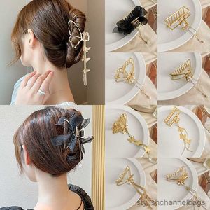 Other New Women Gold Color Geometric Butterfly Hair Claw Vintage Long Pendant Hair Clips Headband Hairpin Hair Crab Hair