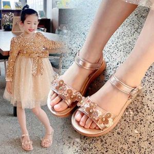 Sandals Girls Princess Sandals Summer New Baby Pearl Single Leather Shoes Fashion Non-slip Flat Children's Shoes