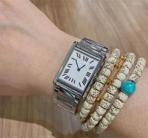 Klasik paslanmaz çelik kayış saat kare tank kol saati kaplamalı altın gümüş renk montre de lüks farklı resmi aksesuarlar kadın izliyor xb09 b23