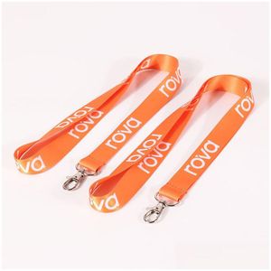 Party Favor Anpassa Lanyard Polyester Löstagbar bandhalsbandsträng Mtiple Colors Custom Logo Mobiltelefon Keychain ID -kort Dro Dhkzj