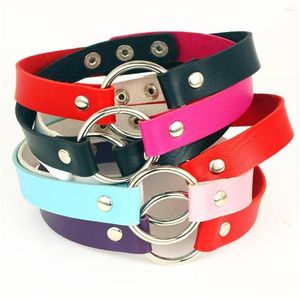 Chokers Choker Frauen Männer O Form Leder Punk Halskette PU Kragen Mode Party Schmuck Zubehör Weibliche Sexy Drop Lieferung Necklac DHSRT