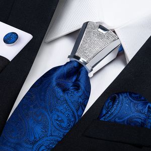 Шея роскошные королевские голубые пейсли мужской шелковый галстук с дизайнером серебряной галстук мужской капюшона серебряной галстук.