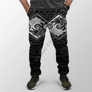 Calças masculinas jogam os lobos Skoll e Hati Men for Women 3D em todos os corredores impressos Hip Hop Sortpantes