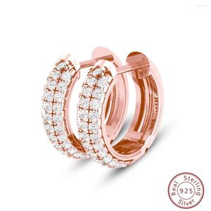 Hoop Ohrringe Rose Gold Moissanit Für Frauen Luxus Qualität Marke Schmuck Mit Zertifikat Trend Hochzeit Geschenk Weibliche Top