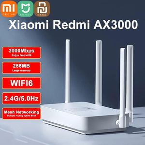 Маршрутизаторы Xiaomi Redmi Mi Router Ax3000 Wi -Fi 6 сетка Gigabit 2,4G5,0 ГГц двойной беспроводной беспроводной DualCore Wi -Fi Repeater 256M Memory Amplifi