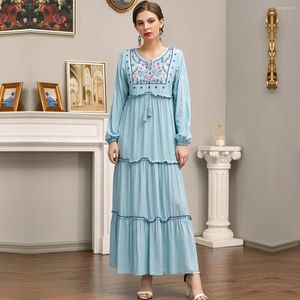 Abbigliamento etnico Eid Ramadan Mubarak Caftano Abaya Dubai Turchia Islam Pakistan Arabo Hijab musulmano Abito per donna Robe Femme Musulmane Longue