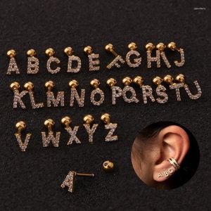 Brincos de pântano 1 peça de 1,2 mm de piercing para mulheres jóias jóias aço inoxidável Placa dourada de letra de letra de letra