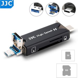 Lettori JJC USB 3.0 Card Reader SD TF Micro SD Lettore di schede per laptop Computer Smartphone Tablet Smartphone Micro USB 2.0 Typec USB 3.0 Porte