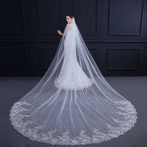 Bridal Veils Long Tail Bride Head Dress Wedding Accessories 3-meter Broadband Hair Comb