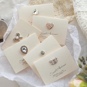 Sacchetti per gioielli 10 pezzi Biglietti d'auguri Cartoline di perle retrò francesi Bouquet Compleanno Grazie Regali Messaggio aziendale Busta Regalo di cottura
