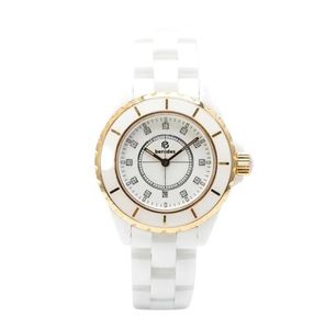 FashionLadies elegante designer di orologi per creare la produzione di ceramica bianca e nera diamante intarsiato funzione glow-in-the-dark profondità impermeabile