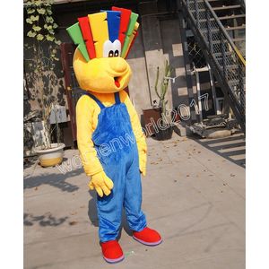 Costume da mascotte pagliaccio francese Simulazione Personaggio dei cartoni animati Vestito completo Carnevale Adulti Festa di compleanno Vestito operato per uomo Donna