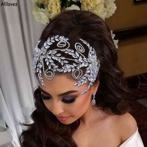 Fashion Luxury Rhinestone Wedding Headppieces Hair Band for Women Brides Tiaras Headdress Headband Hair Tie Scrunchie Bridal Hair Accessories CL2318